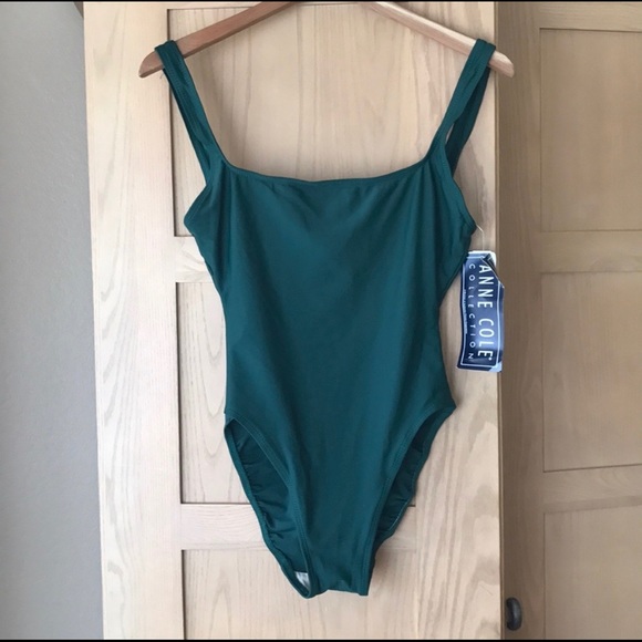 Anne Cole Swim Vintage Anne Cole Forest Green One Piece Swimsuit